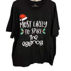 Unisex Christmas Shirt Gildan Black T-Shirt Short Sleeve with Graphic Print